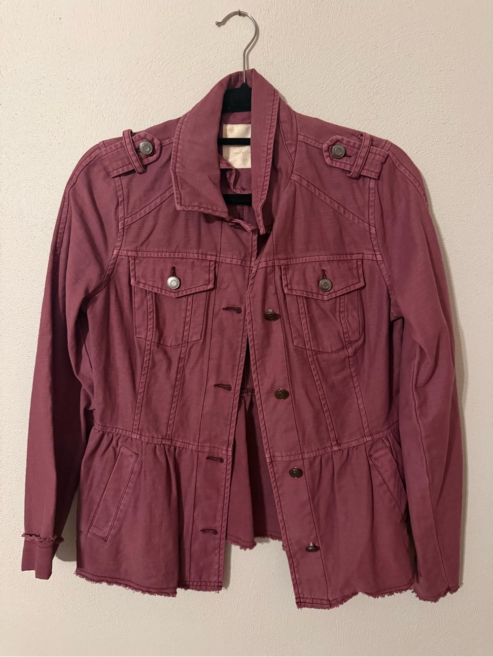 Altar'd State Mauve Utility Peplum Jacket